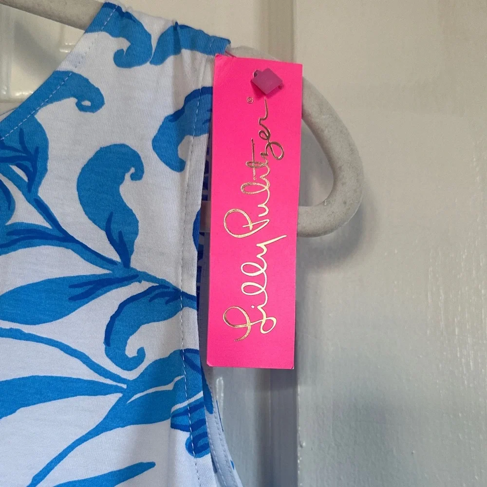 NWT Lilly Pulitzer Eliza Blue and White Glisten in the Sun Dress - Picture 3 of 6
